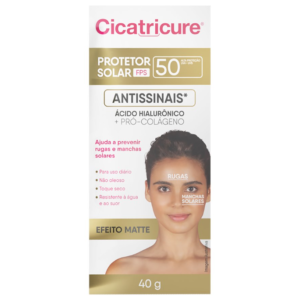 Protetor Solar Facial Cicatricure FPS50 Efeito Matte Antissinais 40g