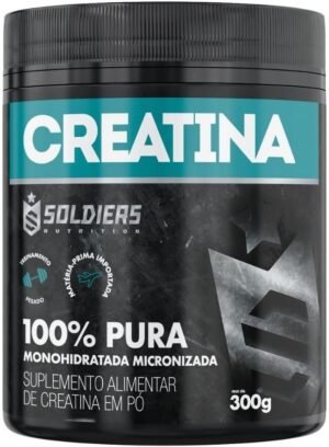Creatina Monohidratada Pote 300g – 100% Pura Importada – Soldiers Nutrition